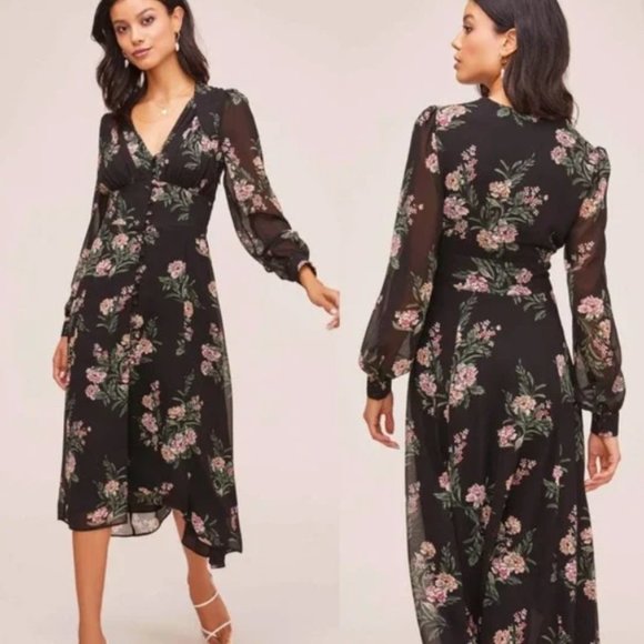 ASTR the label Button Bodice Floral Midi Dress S - Picture 5 of 5